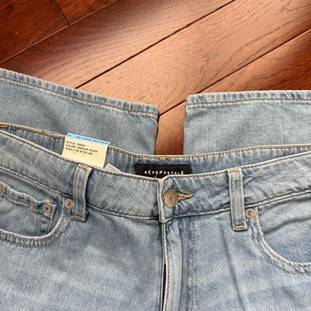 Aeropostale Blue Denim High Rise Wide Leg Jeans Women’s Size 10 NWT - Picture 3 of 5